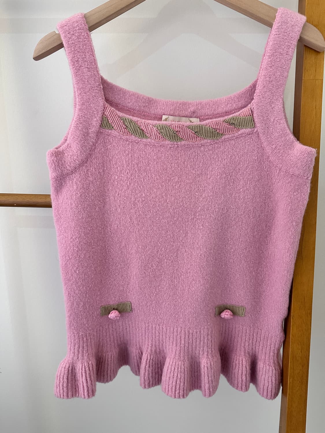 레니본 핑크 니트(뷔스티에) 상품이미지1