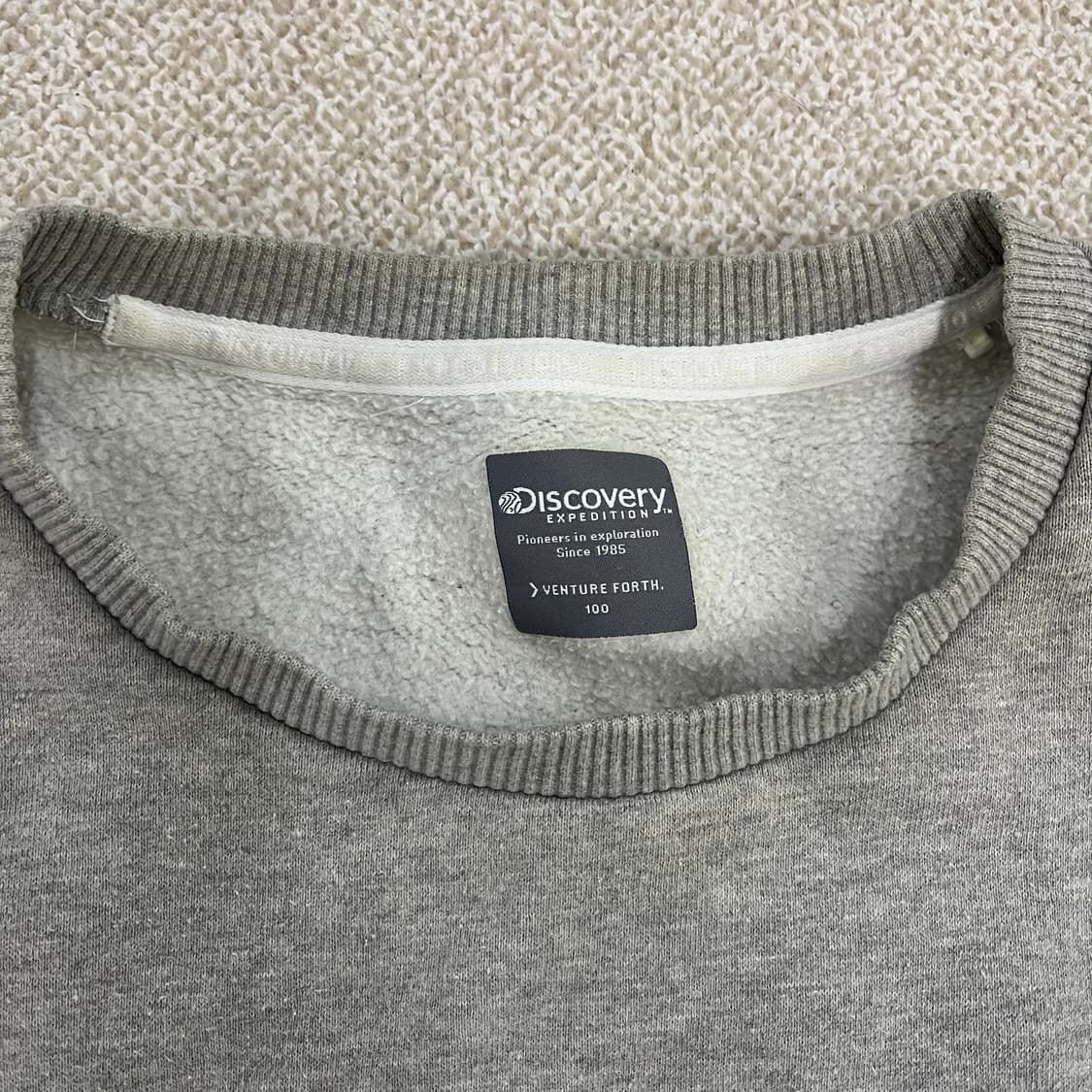 100 디스커버리 빅로고 라운드 맨투맨 0128M 상품이미지2