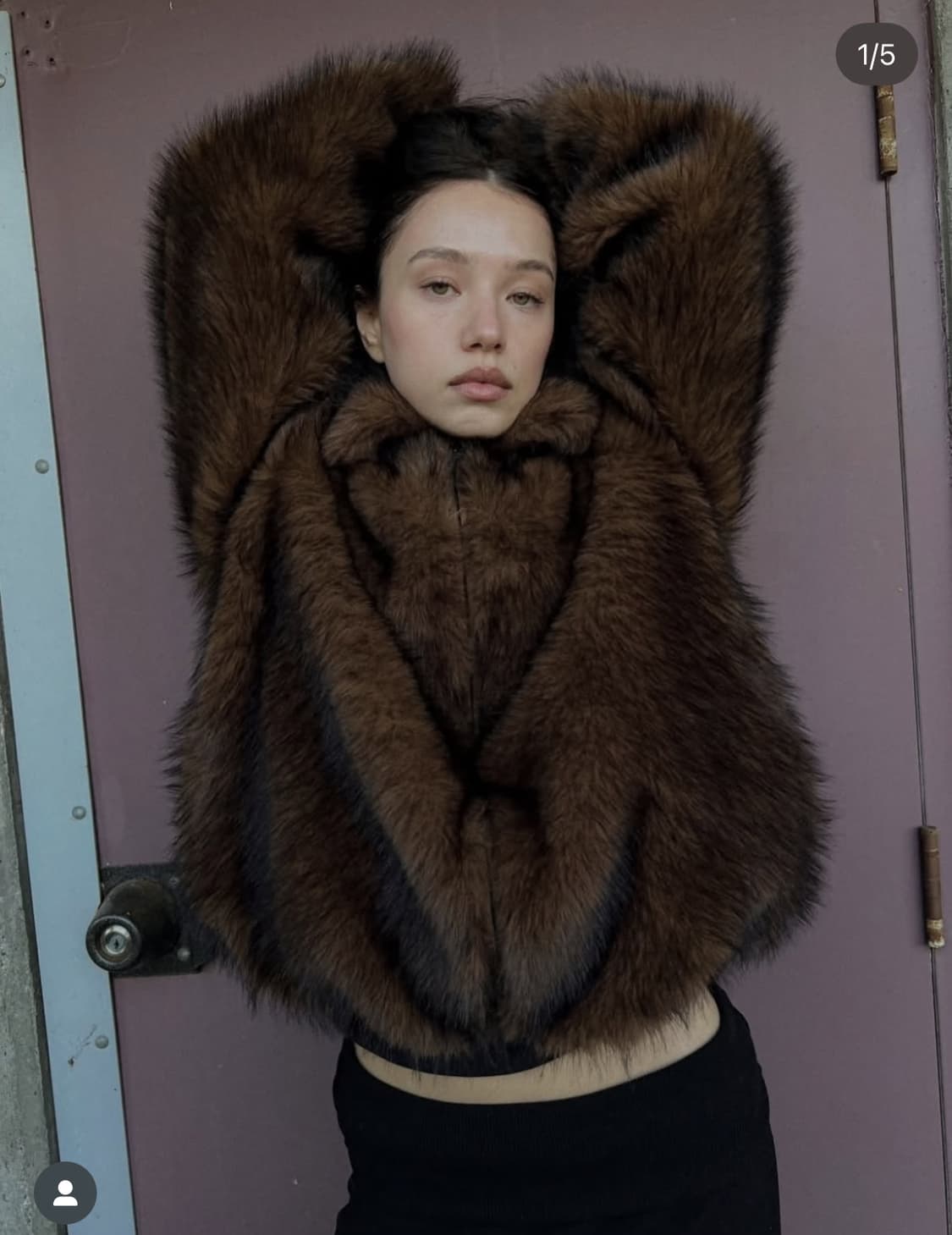 세릭 브러쉬드 퍼 자켓 브라운 상품이미지2