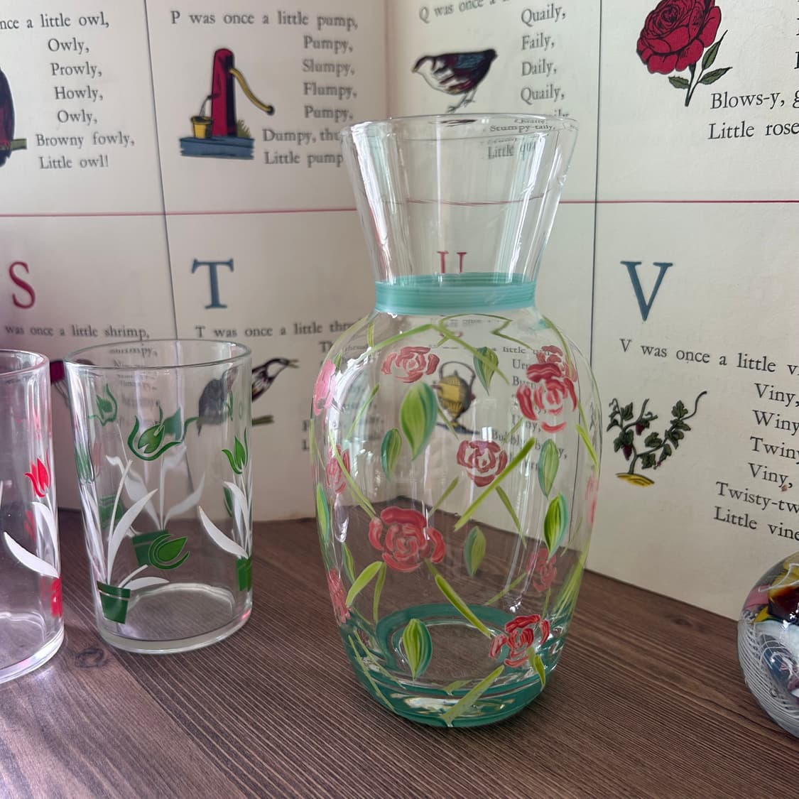 미국 빈티지 핸드페인티드 화병 꽃병 오브제 상품이미지9