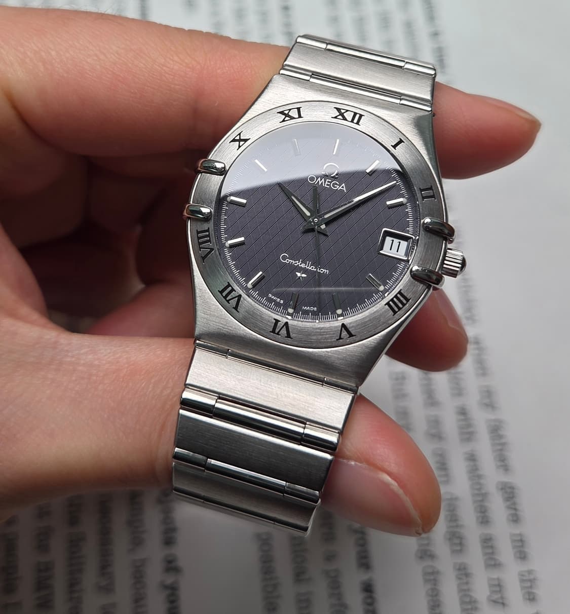 오메가 컨스틸레이션 별로고 격자 블랙판 쿼츠 브레이슬릿 ver. 상품이미지4