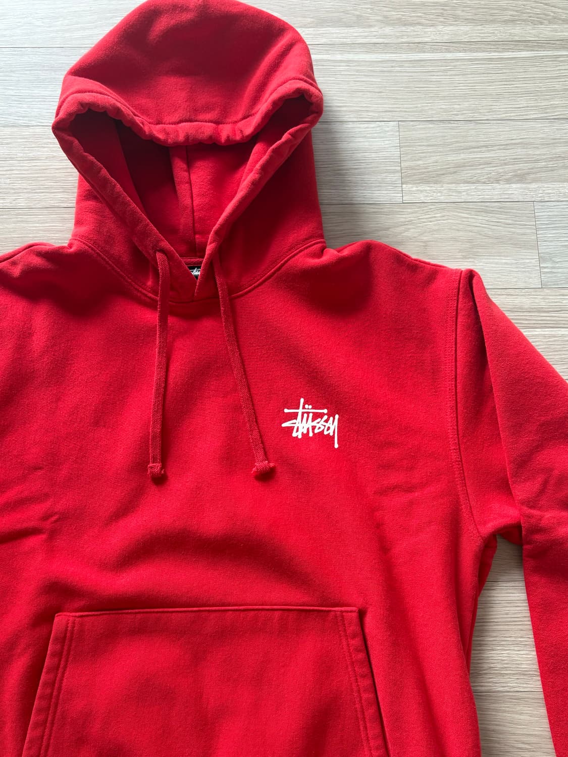 스투시 기모 후드 레드 상품이미지3