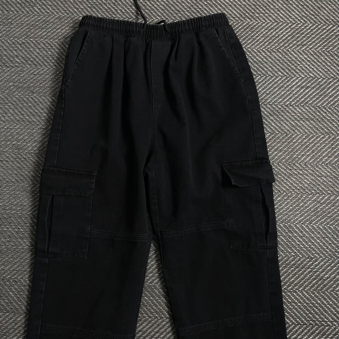 빈티지 루즈핏 데님 카고 팬츠 블랙o 4374 상품이미지4