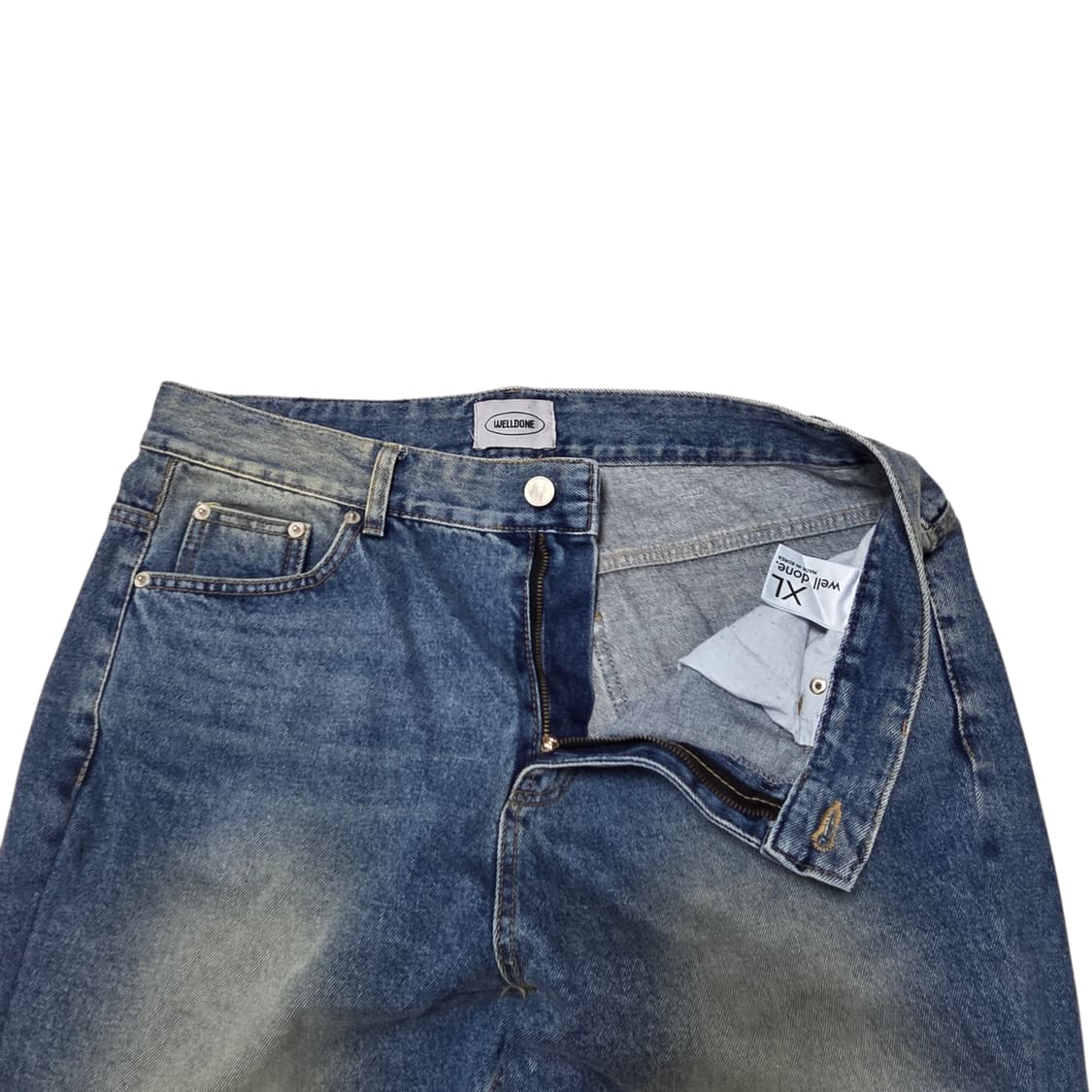 Welldone 웰던 남성 와이드 워싱 데님 팬츠  상품이미지2