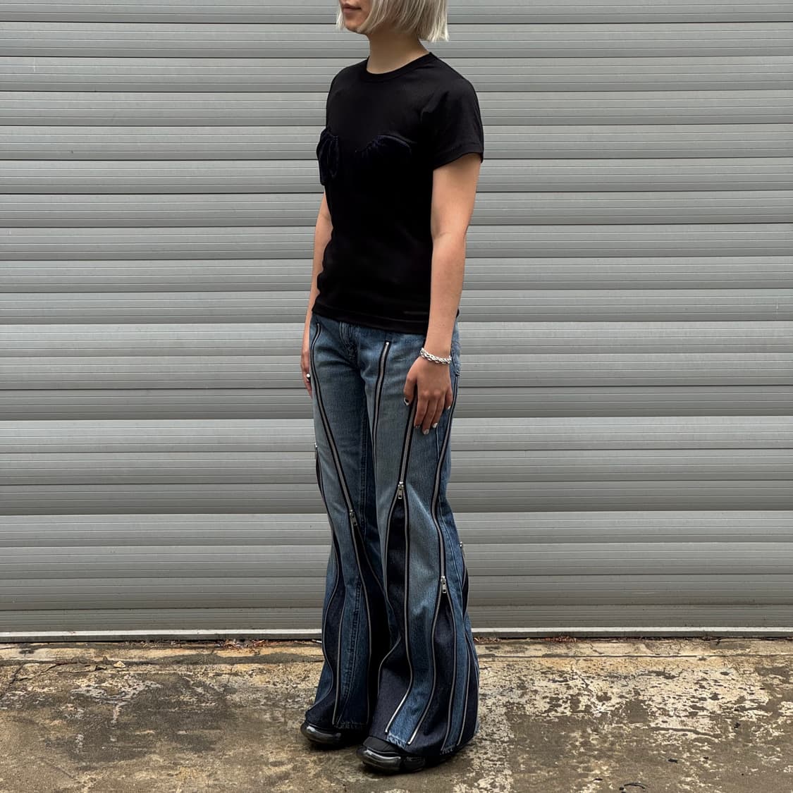 Velour Patch T-shirt Black 상품이미지8