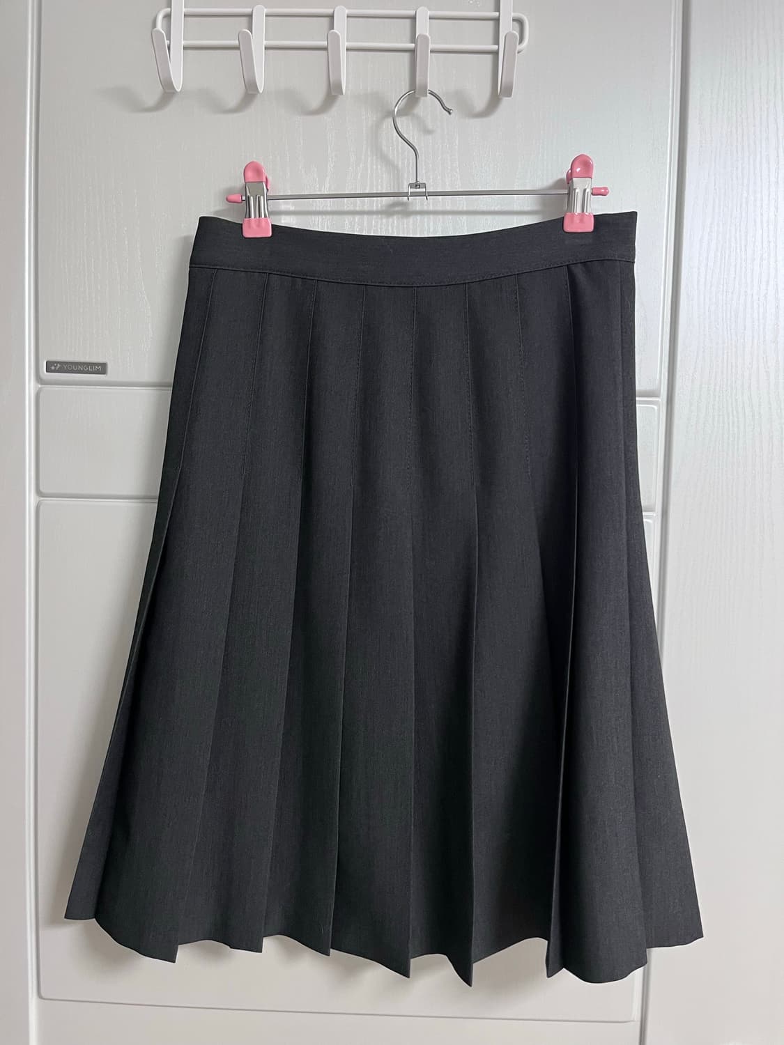 블랙업 Blackup 로리즈 플리츠 미디스커트 S 차콜 상품이미지3