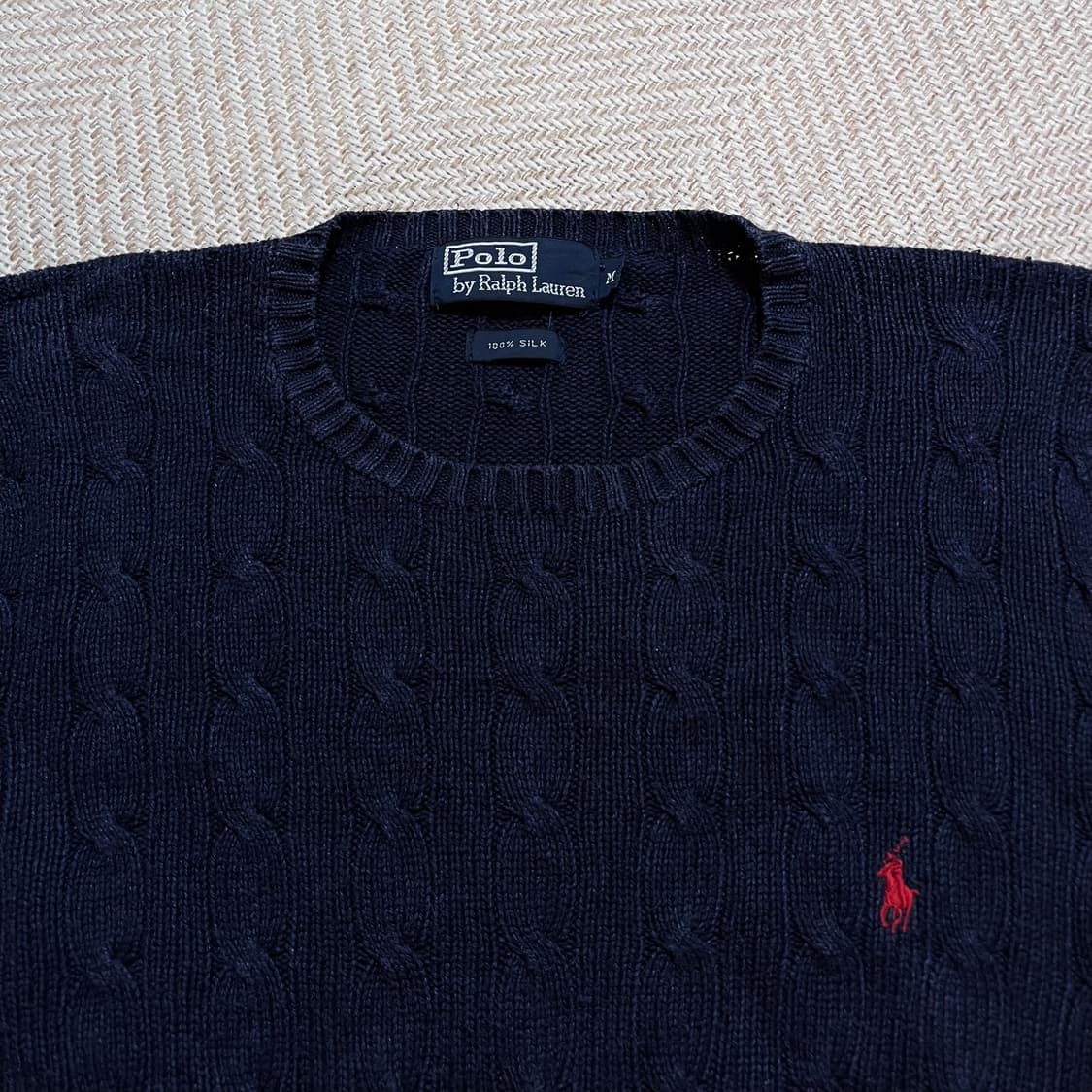 [정품] 폴로 네이비 / 레드포니 실크 라운드 니트 [ M ] 상품이미지3