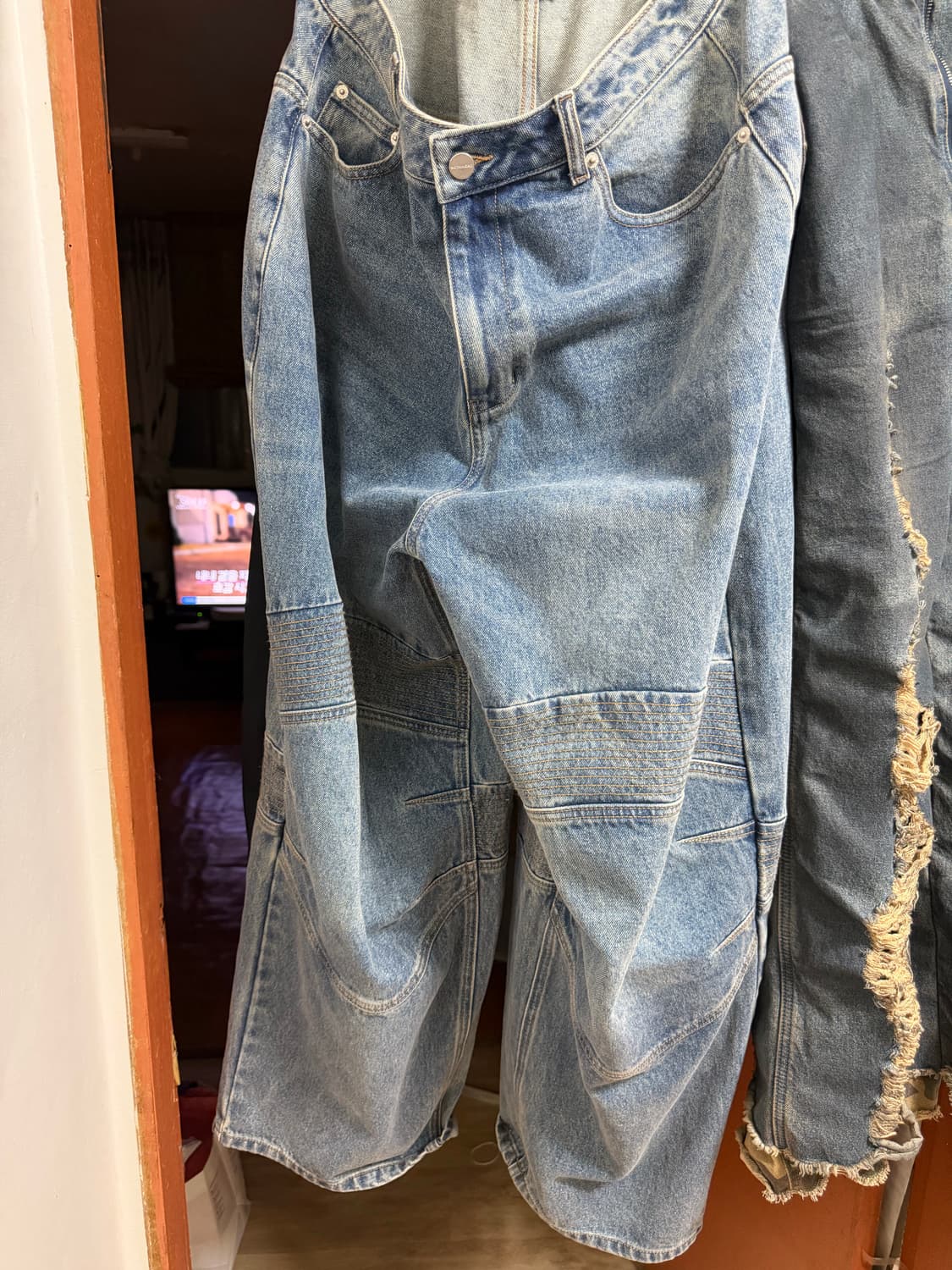 Structured Biker Denim Pants - Deep Blue 상품이미지3