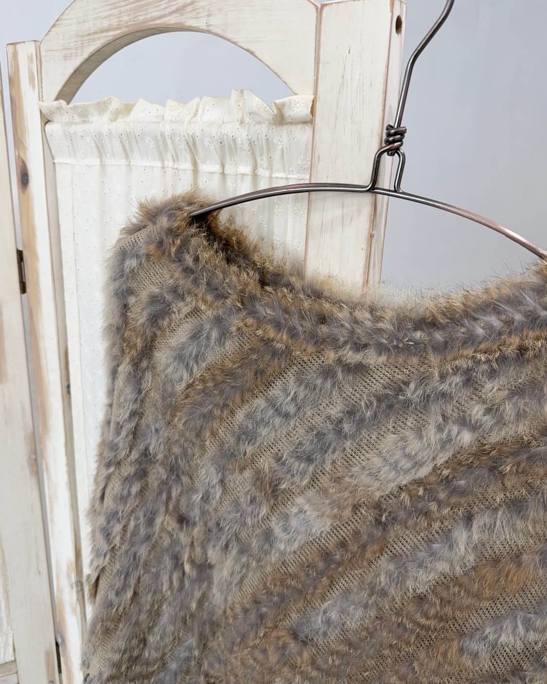 Mix brown rabbit fur cape 상품이미지9