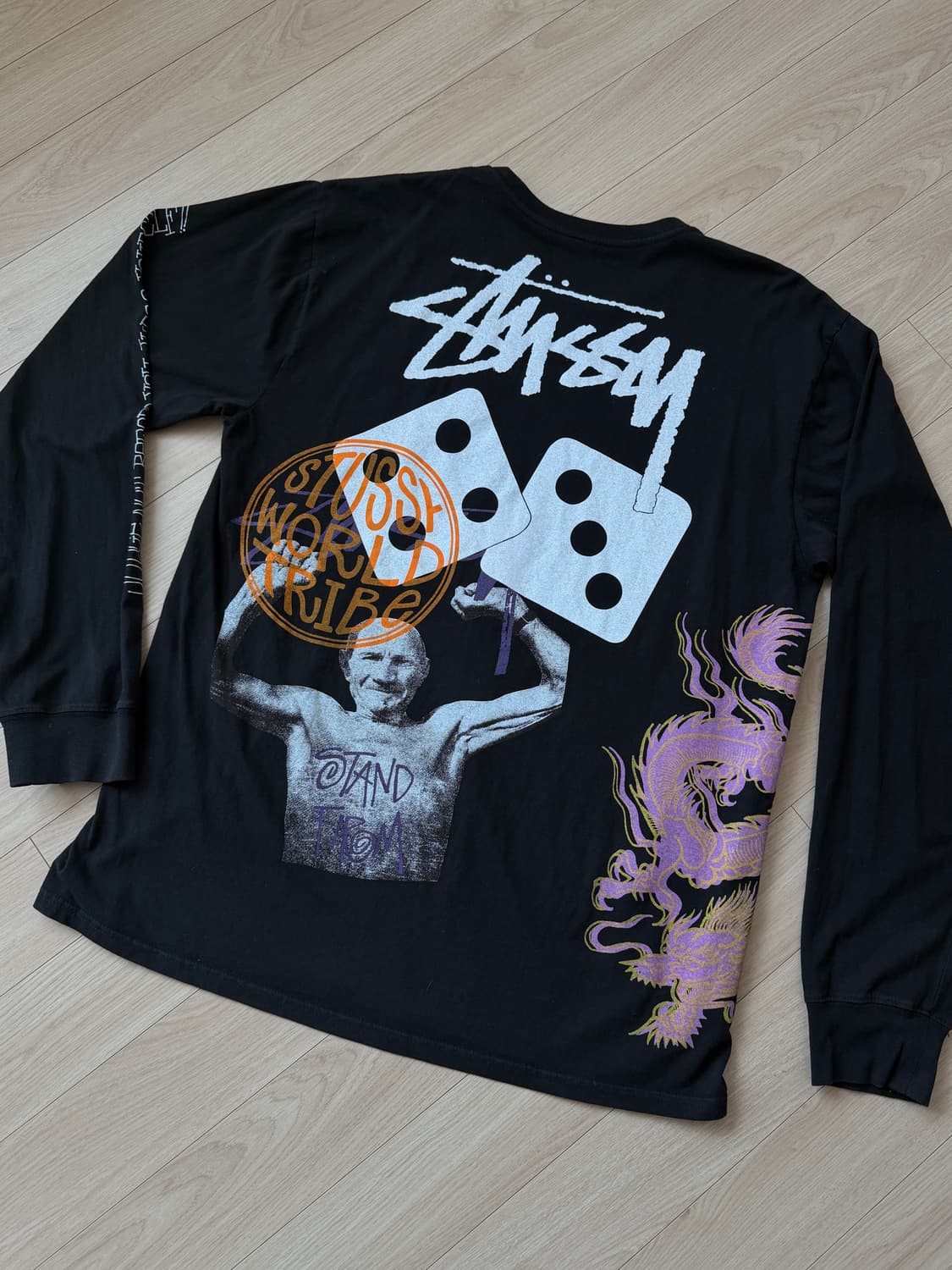스투시 스트라이크 피그먼트 다이드 롱슬리브 티셔츠 블랙 L 상품이미지1