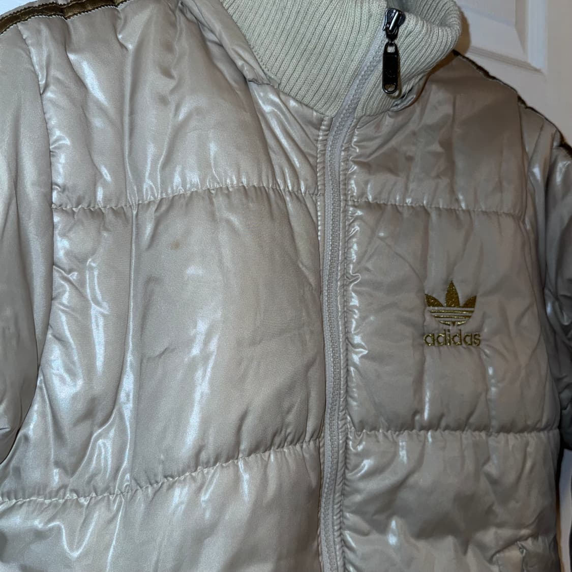 아디다스 빈티지 패딩 베이지 L (100)  상품이미지2