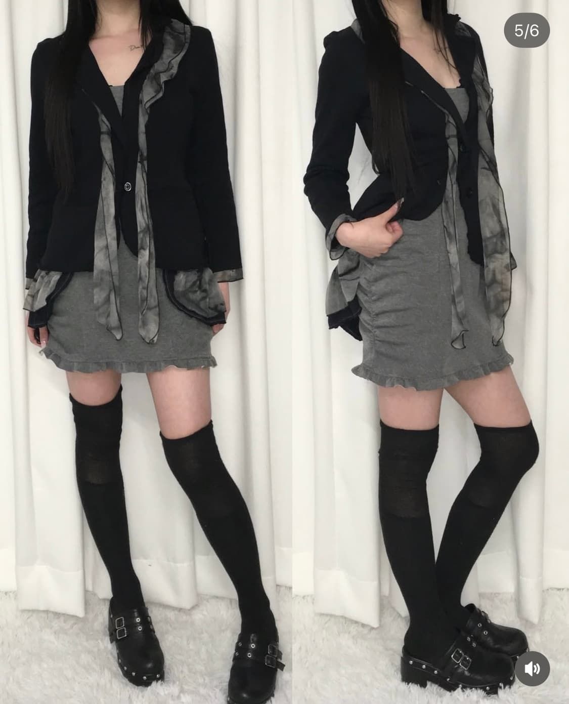 긱시크 블레이저 원피스 레이어룸 빈티지 세트 셋업 파우닝 택포 상품이미지1