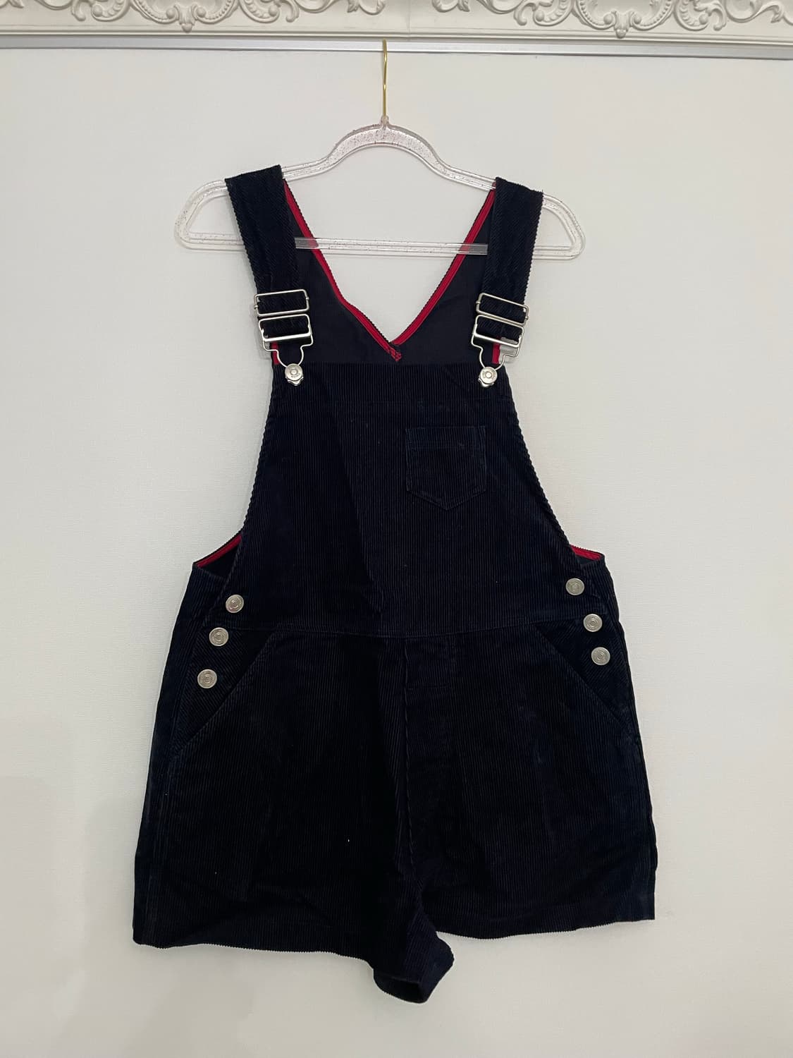 프레클 freckle 코듀로이 멜빵 반바지 블랙 상품이미지7