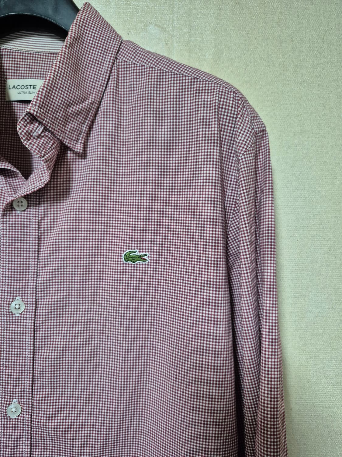 라코스테 울트라슬림핏 나노 깅엄 셔츠 상품이미지3