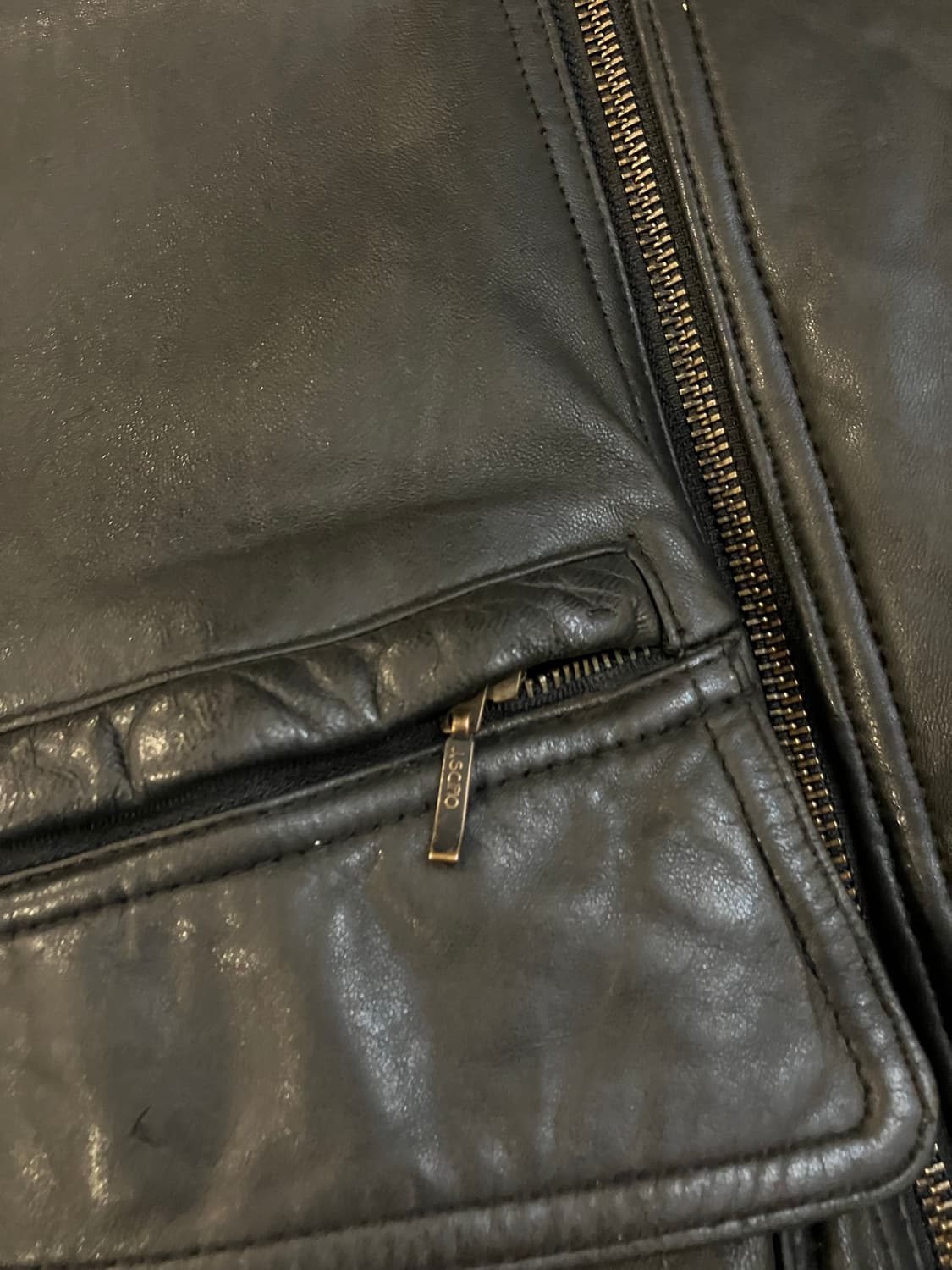 90s 코오롱 램스킨 양털 무스탕 레더자켓 블랙 상품이미지2