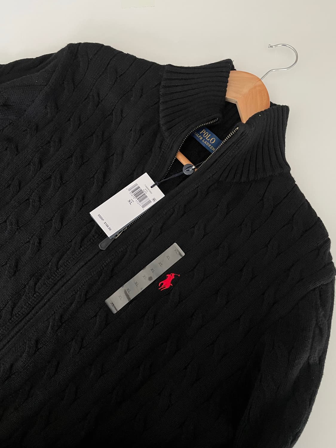 폴로 케이블 니트 집업 가디건 XL 상품이미지1