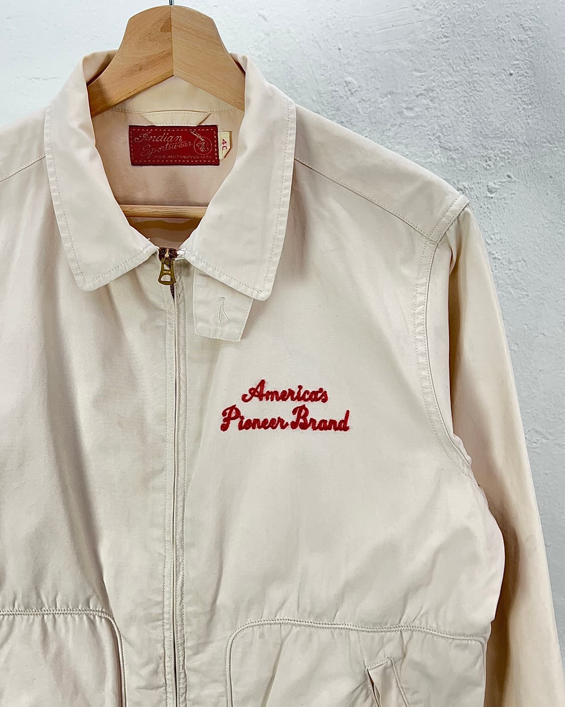 인디언 모터사이클 아이보리 스테퍼 로고 워크 자켓 상품이미지4