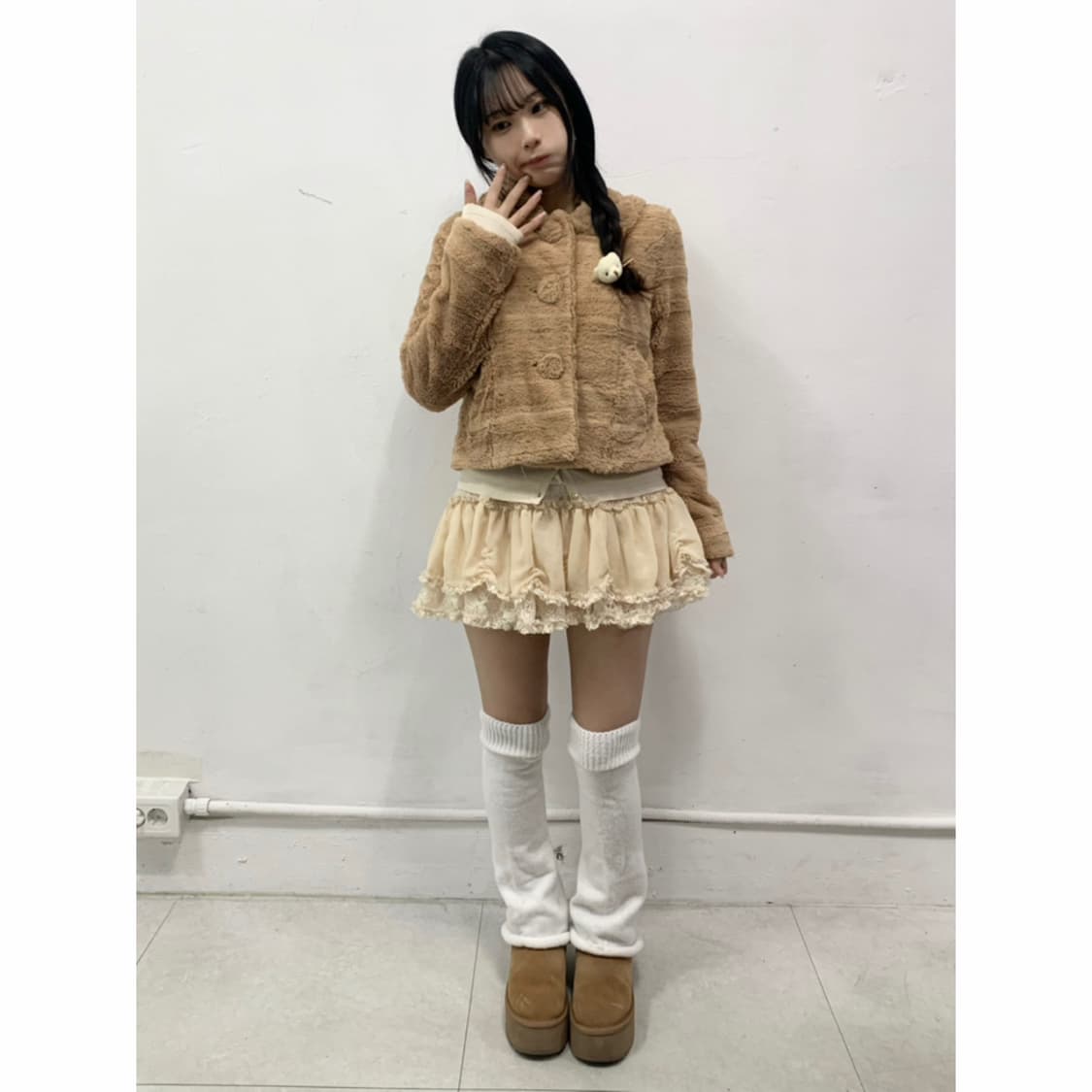 [INGNI] 잉그니 라떼갸루 폭닥 퍼 숏코트 상품이미지1