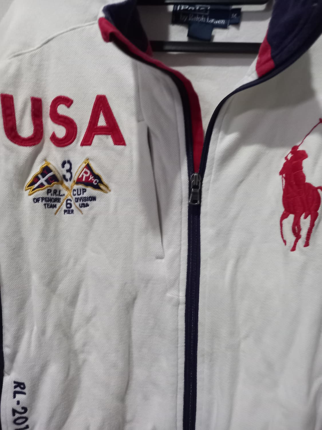 폴로 POLO 빅포니 USA 성조기 레이싱 집업 자켓 95/M 상품이미지3