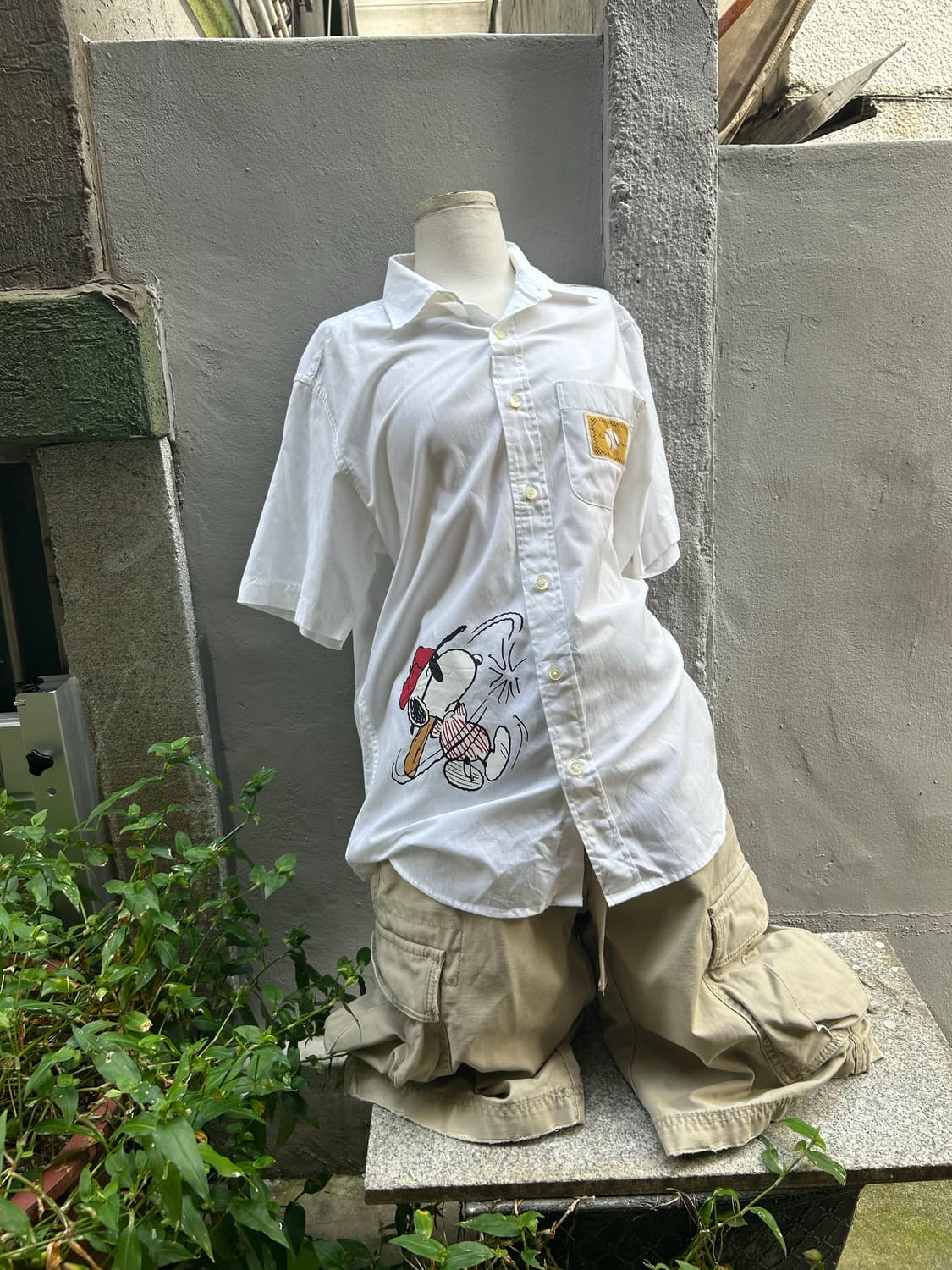 *rare* Jpn 90s 칼헬무트X스누피 오버핏 화이트 셔츠 상품이미지1