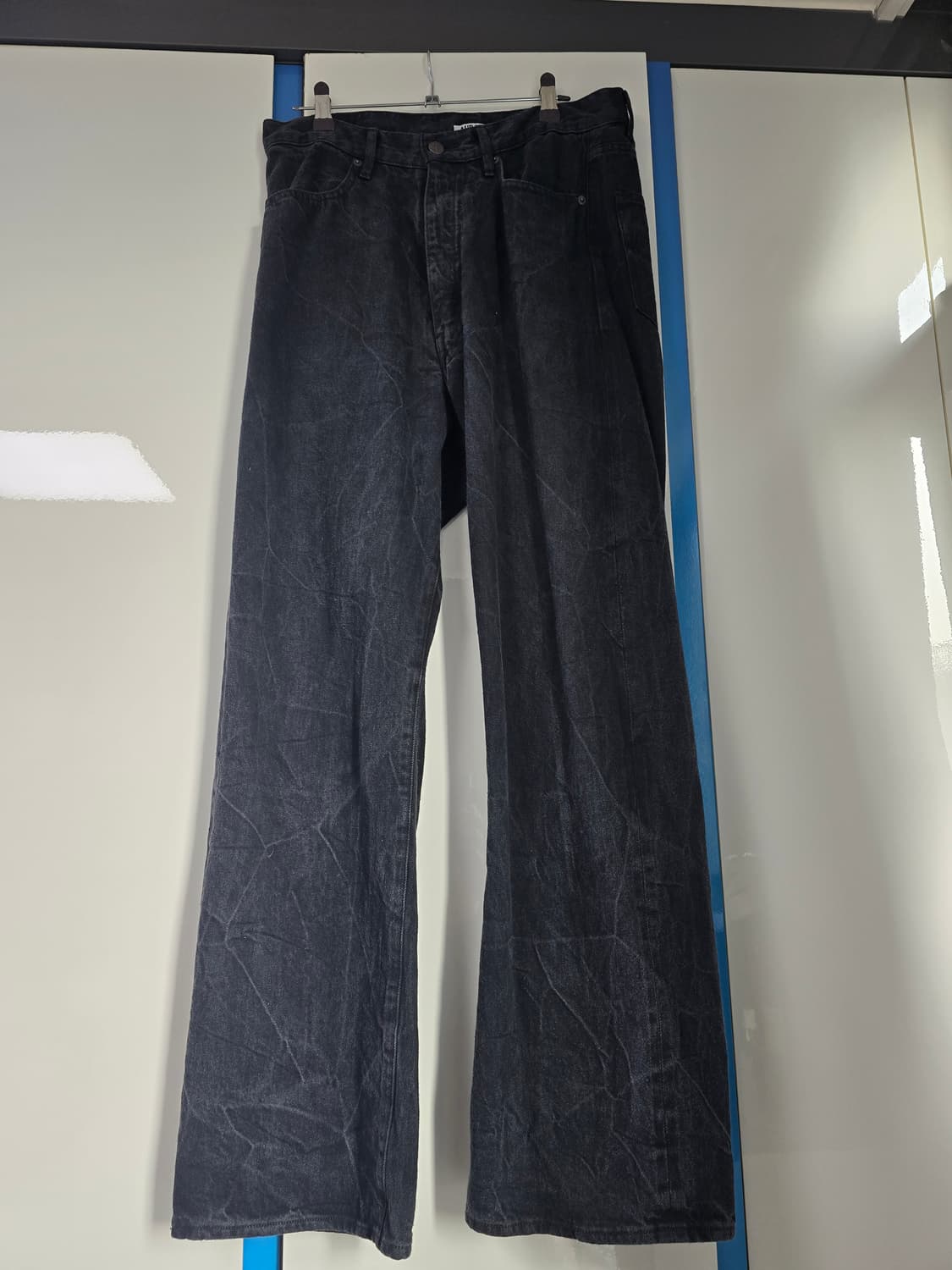 [3] 오라리 셀비지 페이디드 라이트 데님 팬츠 블랙 상품이미지5