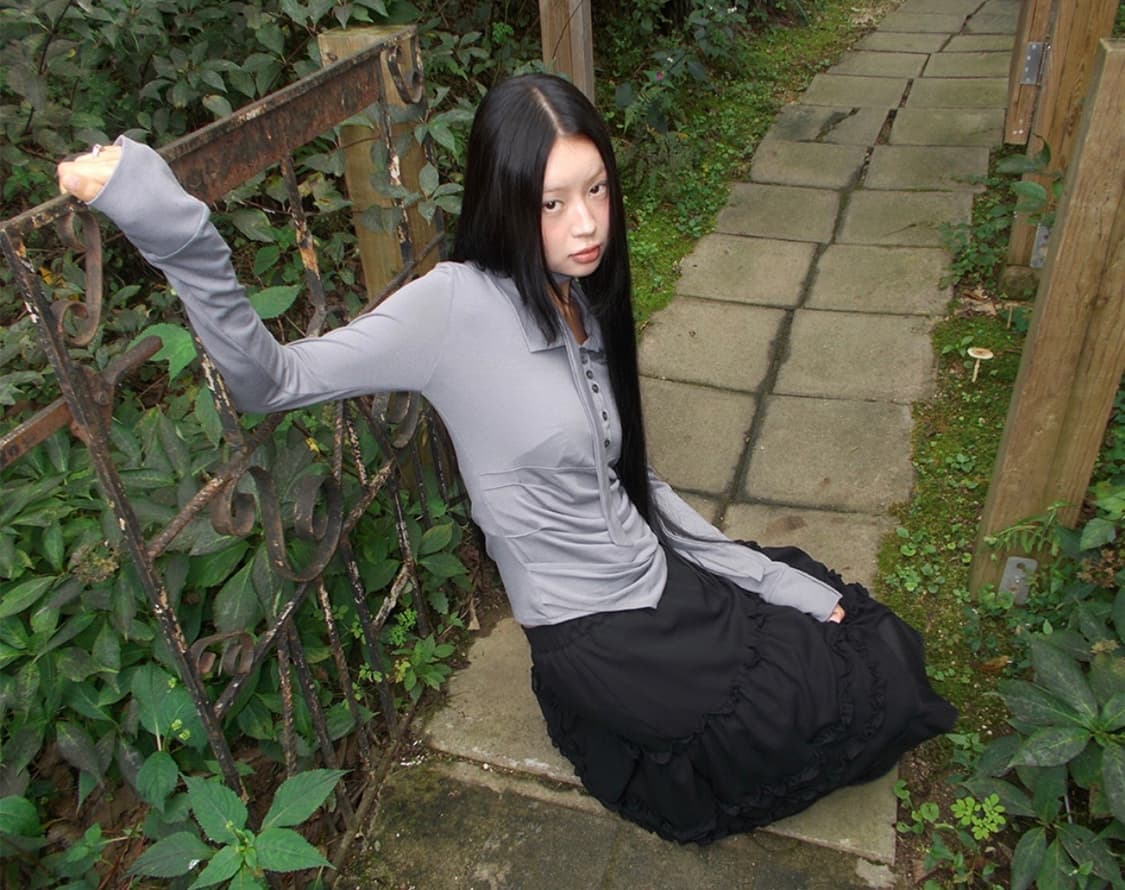 플레어업 3-Layered Ruffle Skirt Pants 블랙 상품이미지3