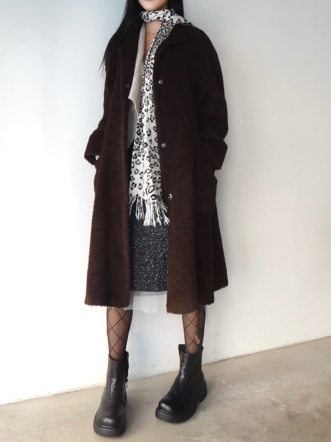 FEMINElLA boucle mandarin long coat  상품이미지3