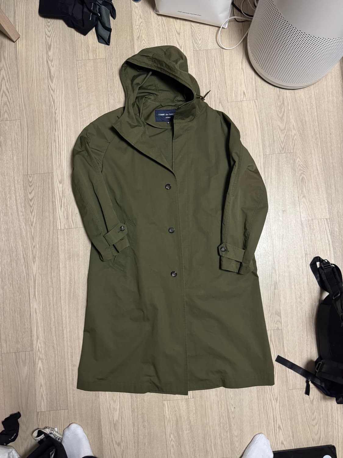 꼼데가르송 옴므 후디드 코트 카키 20AW HF-C001 상품이미지7
