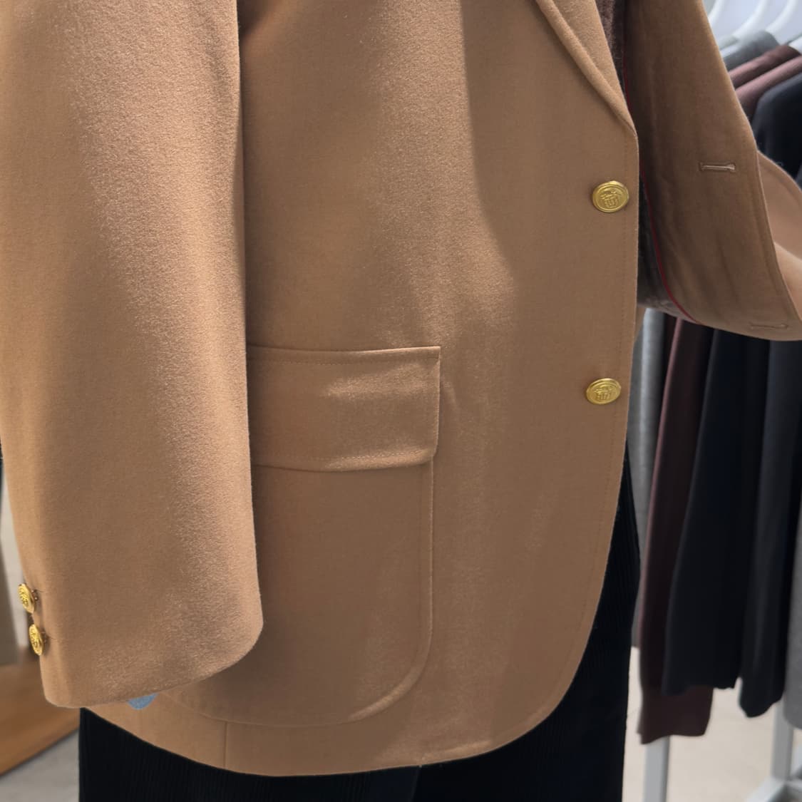 제이프레스 울 카멜 금장 블레이저 상품이미지4