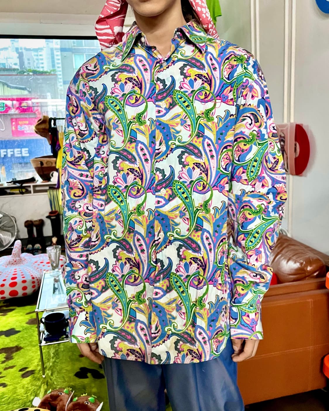 2000s SeanJohn Paisley Pattern Big Shirt 상품이미지2