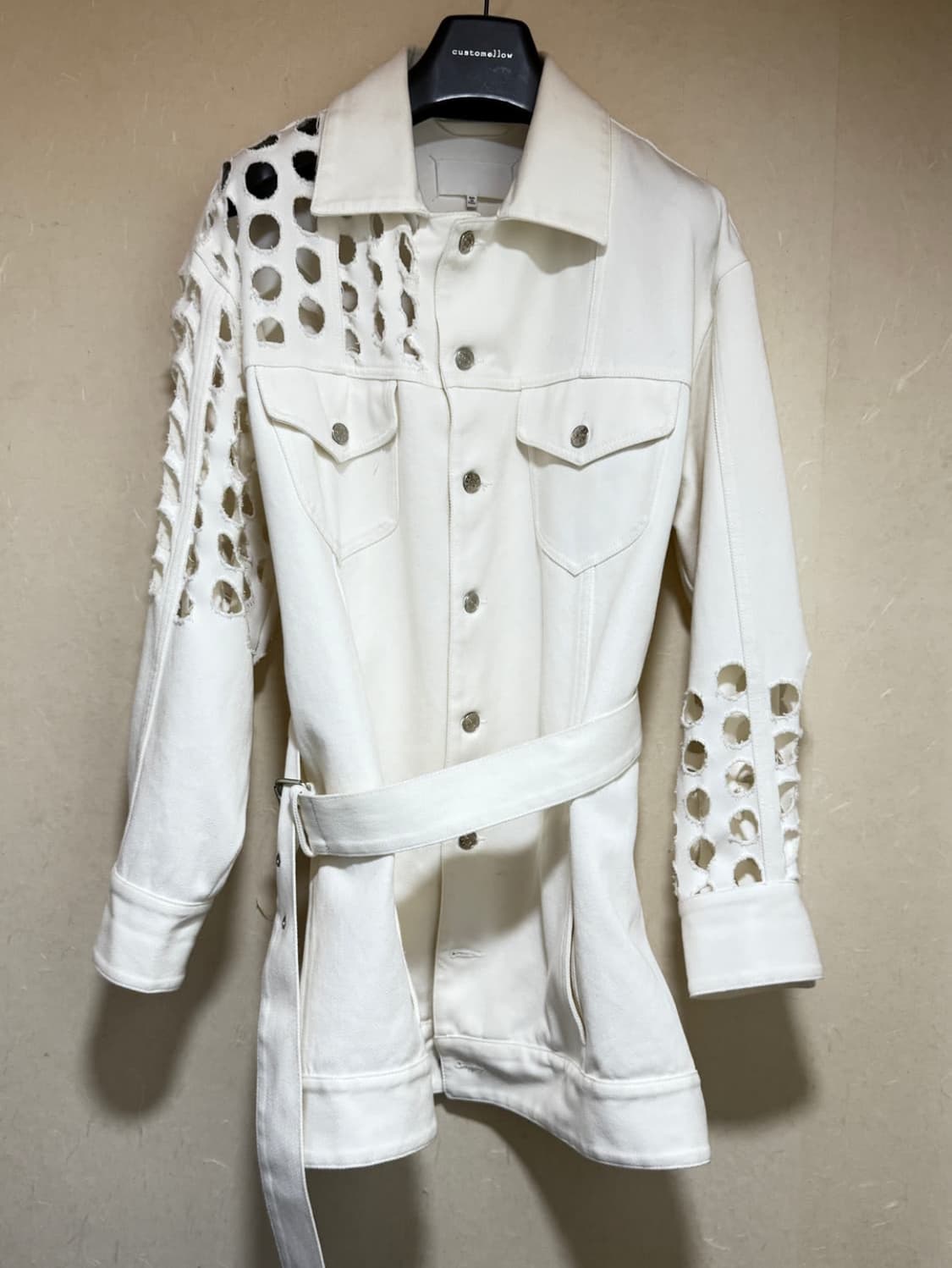 메종 마르지엘라 인비저블 라벨 펀치 홀 데님 자켓 20ss 상품이미지1