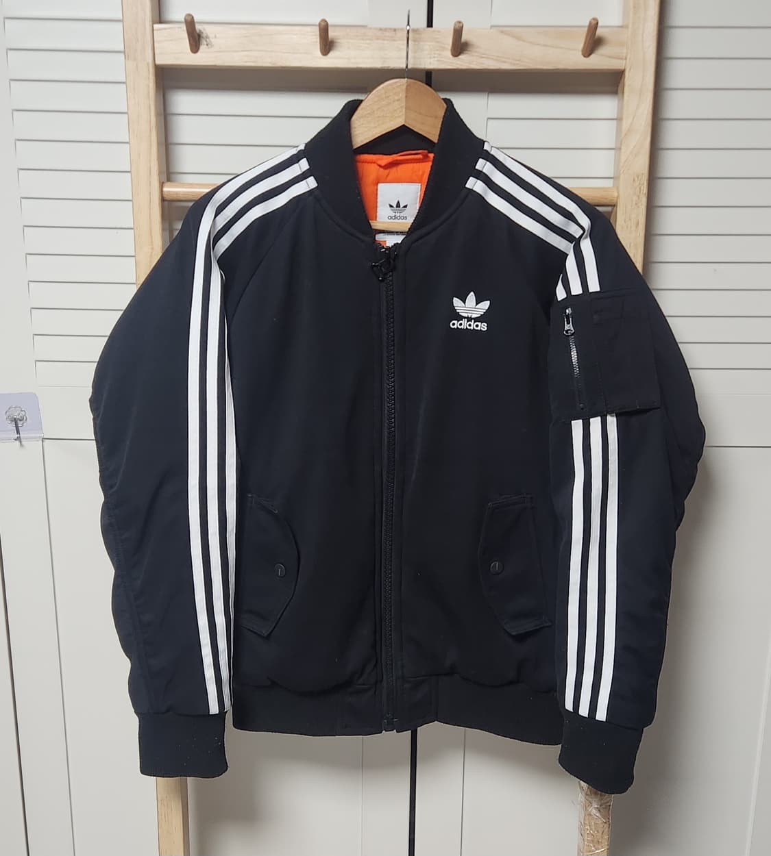 아디다스 삼선 블랙 봄버 점퍼 자켓  상품이미지1