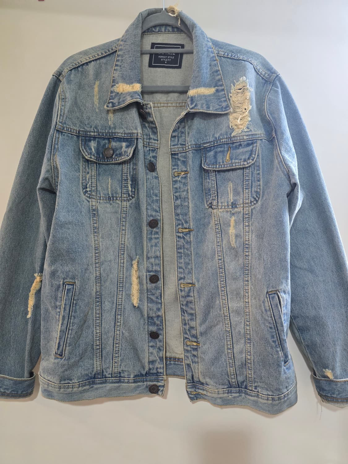 DETAIL 데미지 데님 청자켓 L 상품이미지1