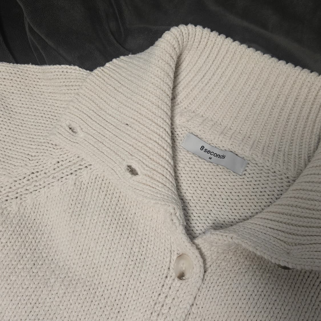 에잇세컨즈 카라니트가디건 아이보리 m 상품이미지3