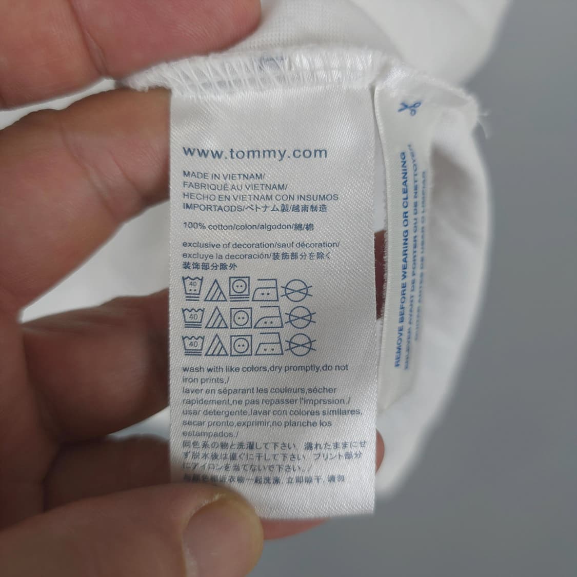 타미힐피거 Tommy Hilfiger 로고 라인 반팔티 화이트 XL 상품이미지6