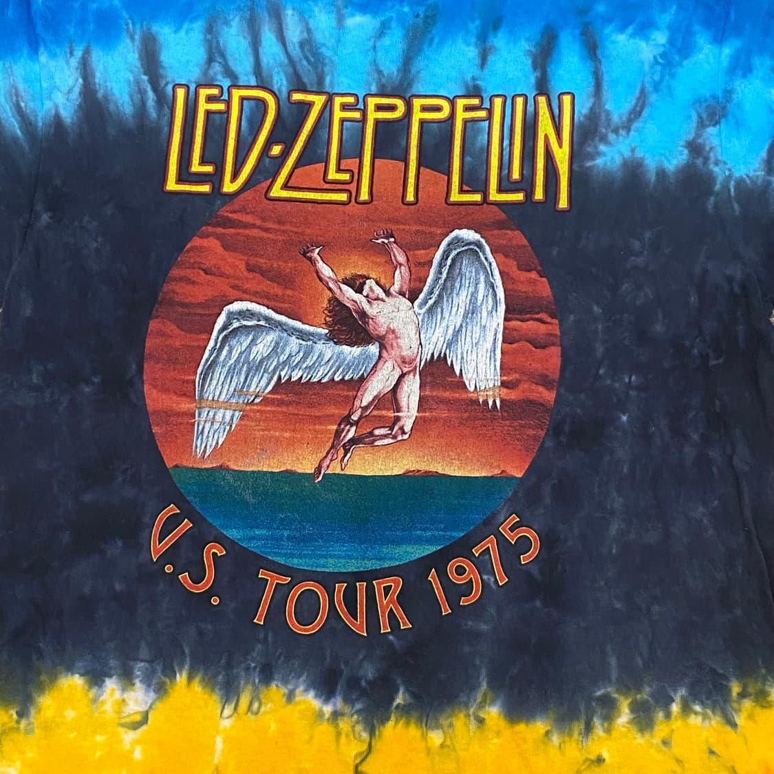 미국 빈티지 레드제플린 타이다이 프린팅 반팔티 상품이미지3