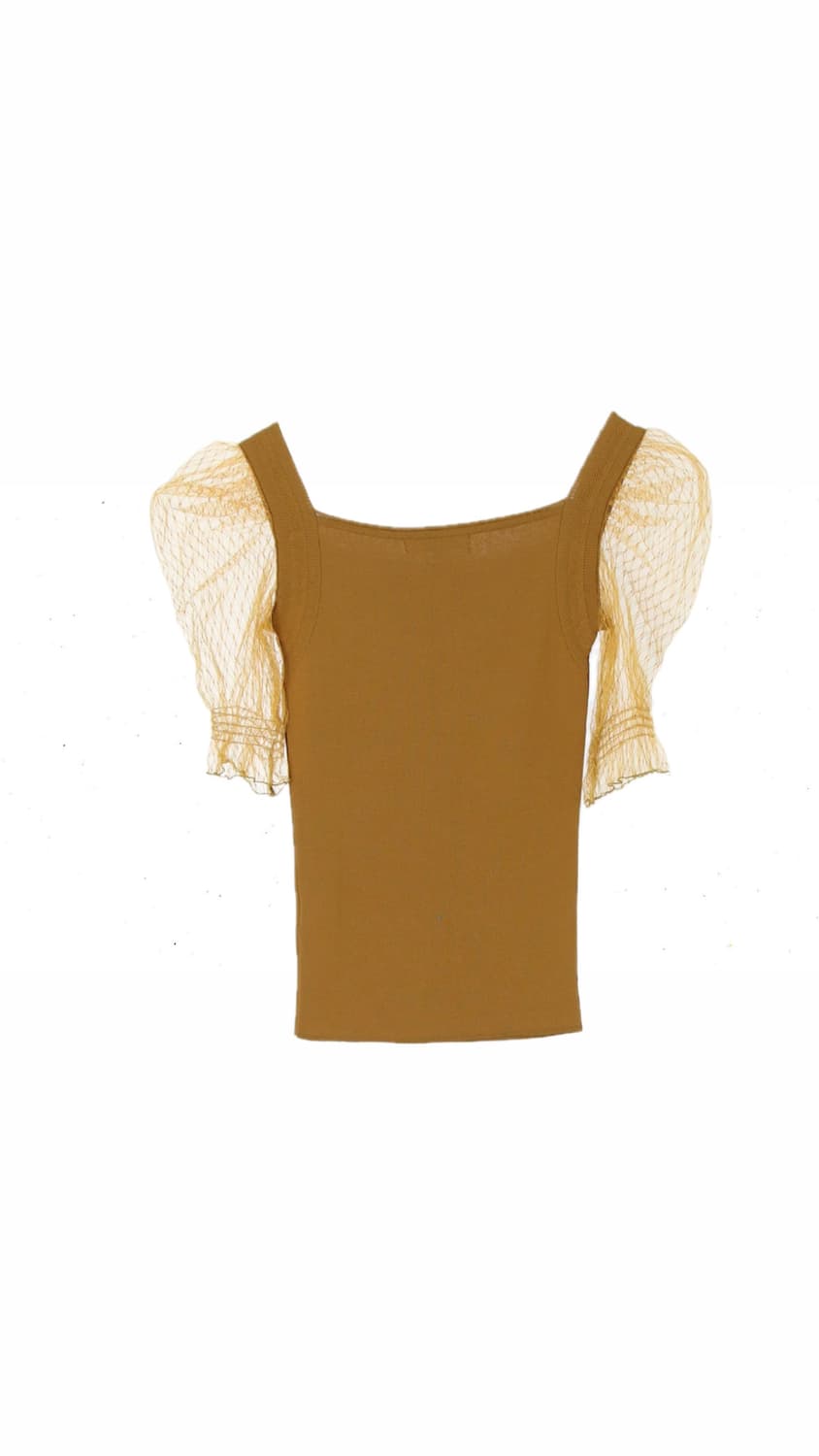 에고이스트(EGOIST) 머스타드 퍼프 소매 티셔츠 블라우스 상품이미지2