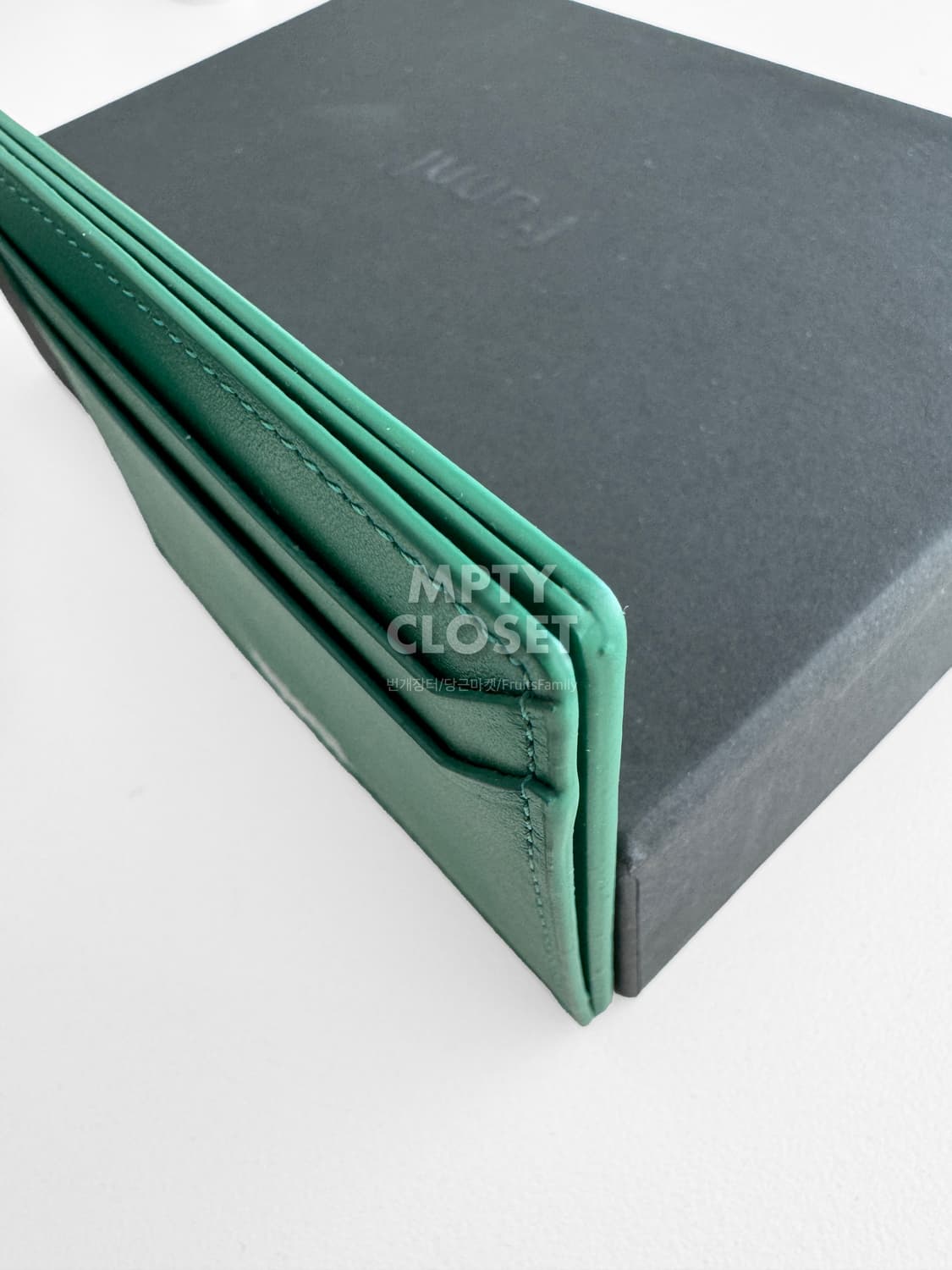 준지 레더 카드지갑 그린 상품이미지7