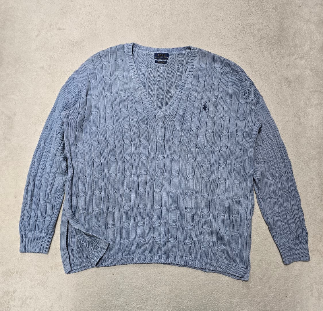 폴로 랄프로렌 피마코튼 케이블 니트 소라 상품이미지3