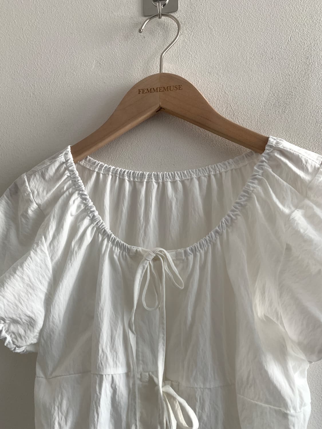 3ribbon puff blouse(white) 상품이미지2