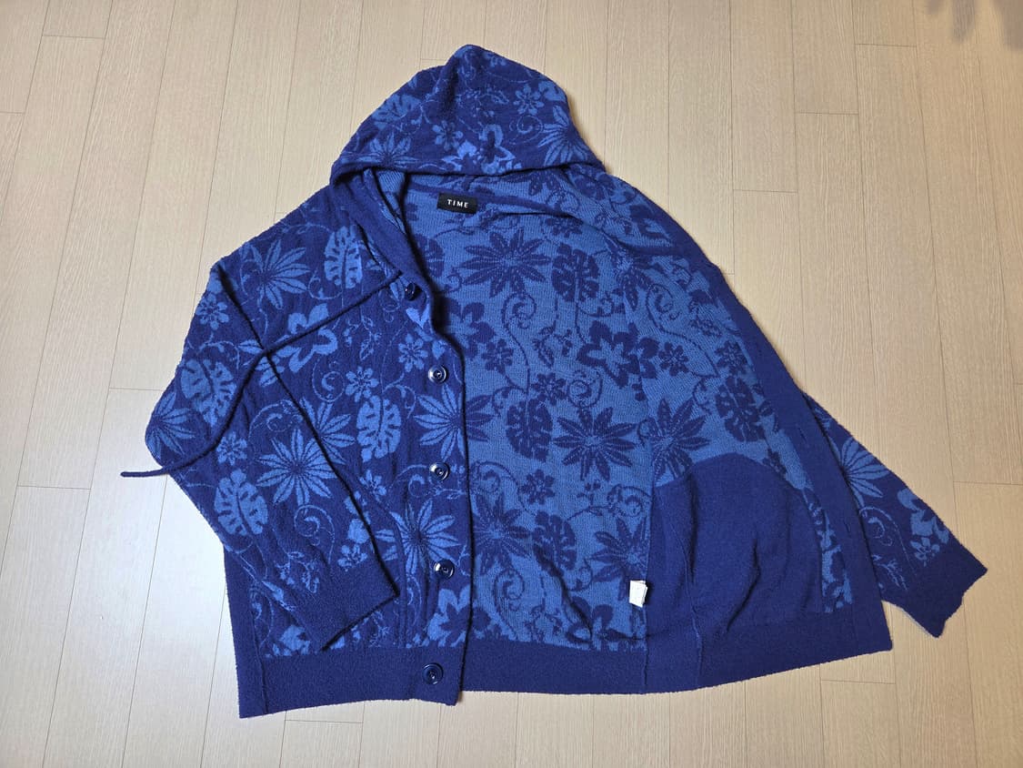 [정품] 타임옴므 플라워 디테일 테리 잉크 남성 후드 가디건 105 상품이미지2