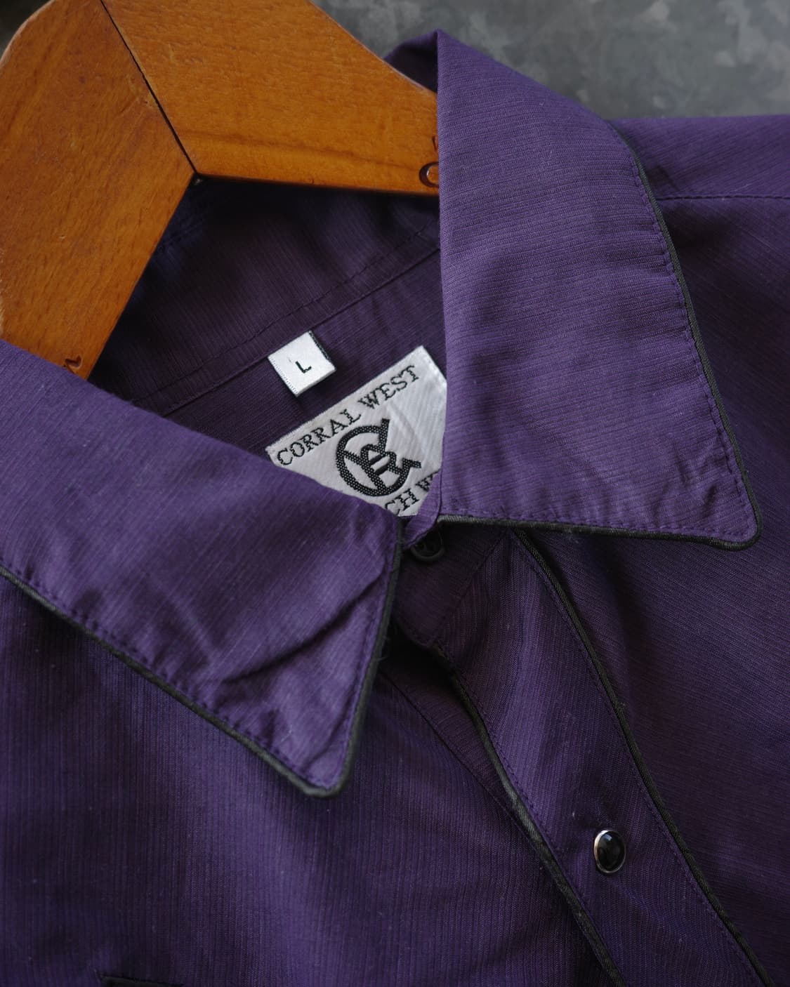 80s 90s 빈티지 애로우 요크 퍼플 웨스턴 셔츠 상품이미지3