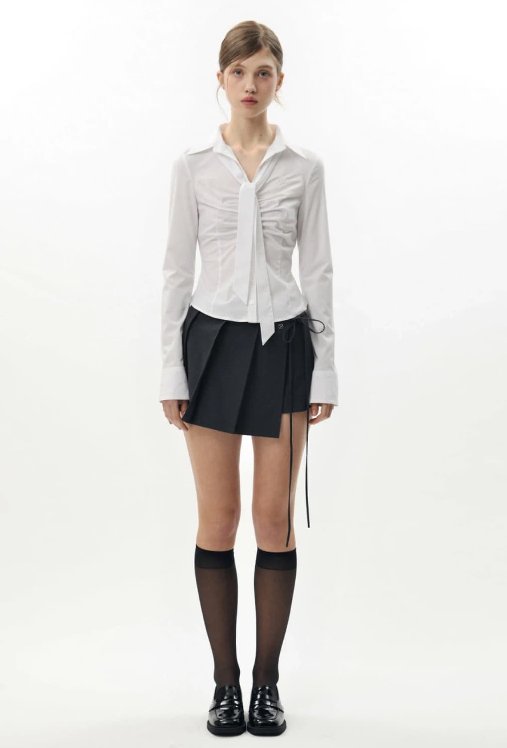 [새상품] 페인오어플레져 비비안 스카프 셔츠 상품이미지3