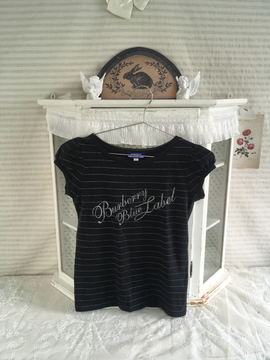 버버리 블루라벨 스트라이프 반팔 티셔츠 상품이미지1