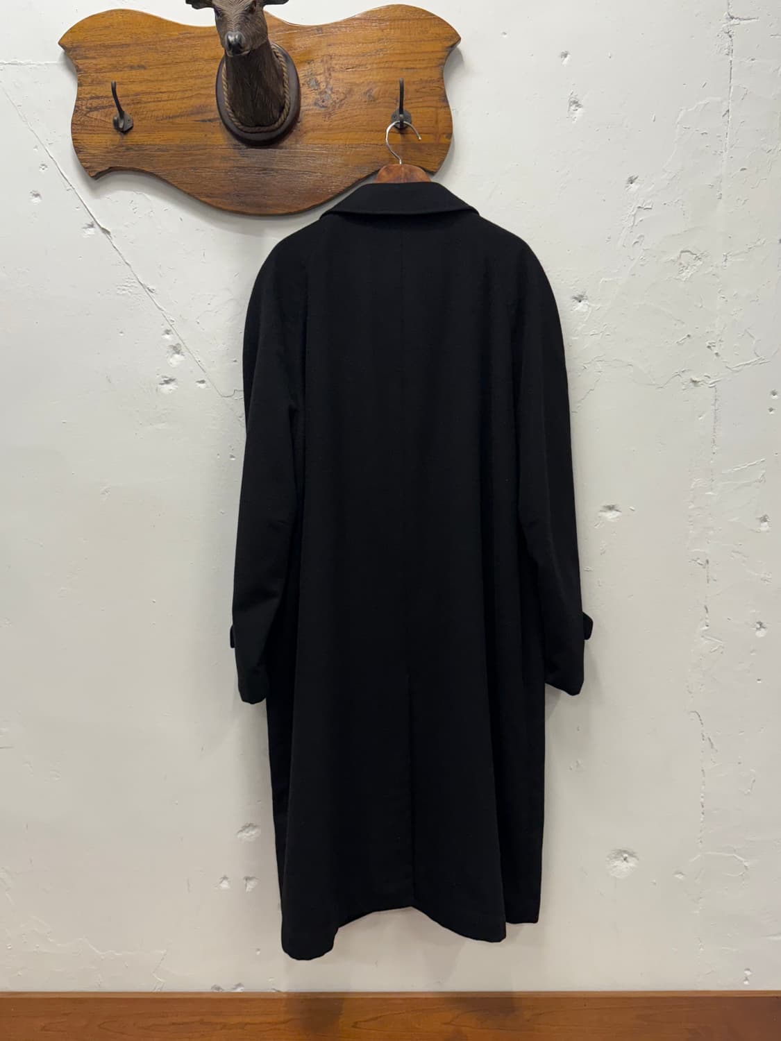 L) Cashmere Raglan Balmacaan Coat Black 상품이미지5