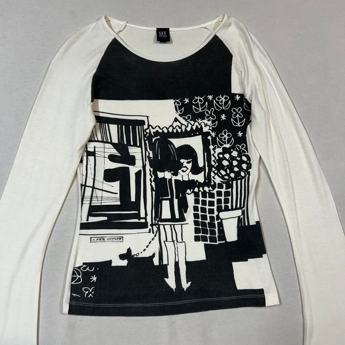 S) 지안프랑코 페레 GFF 아카이브 팝아트 벨 슬리브 티셔츠 상품이미지2