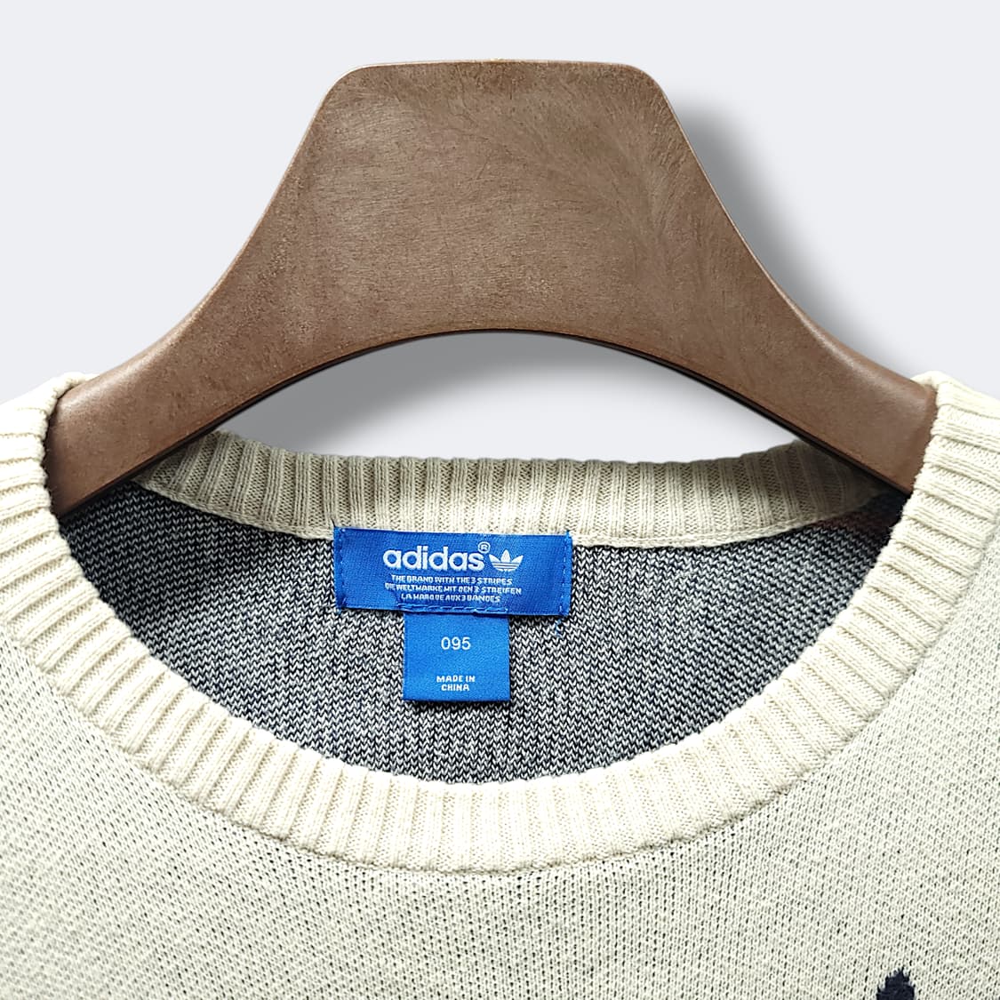 [95] 아디다스 베이지 트레포일 스웨터 니트 상품이미지8