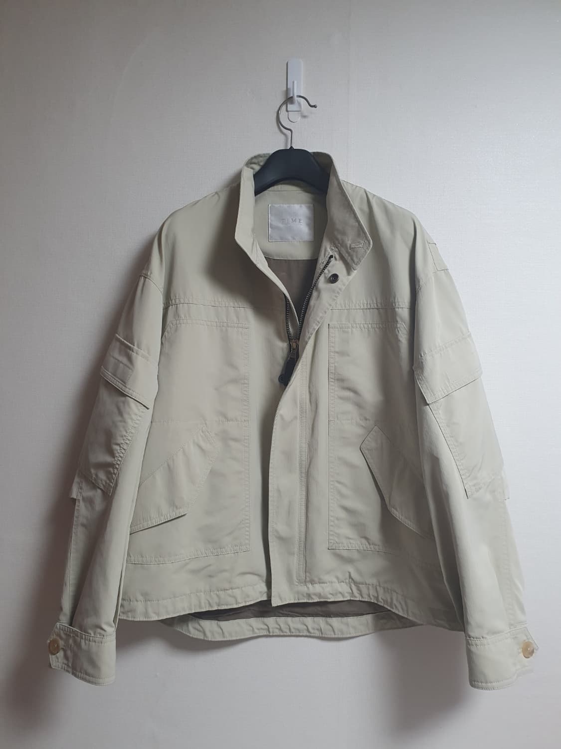 타임 TIME 오버핏 블루종 집업 자켓 베이지 95 상품이미지2