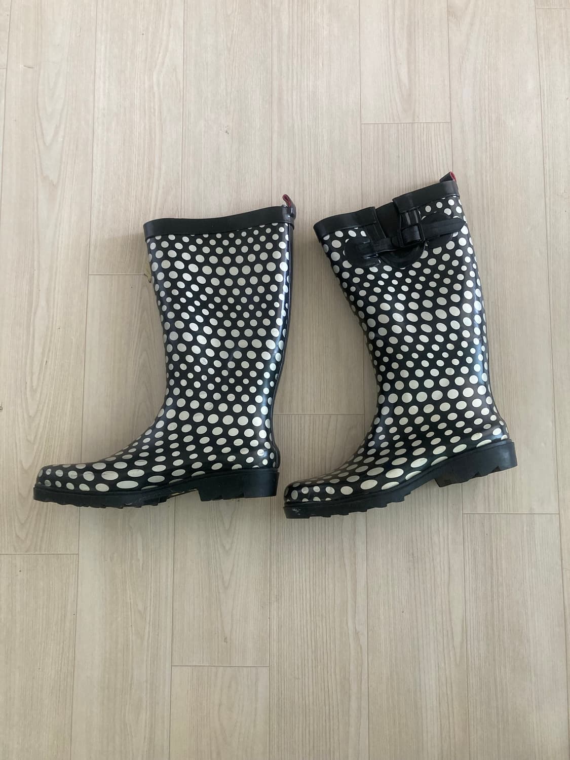 빈티지 레인부츠 장화(블랙 실버 도트) 상품이미지2