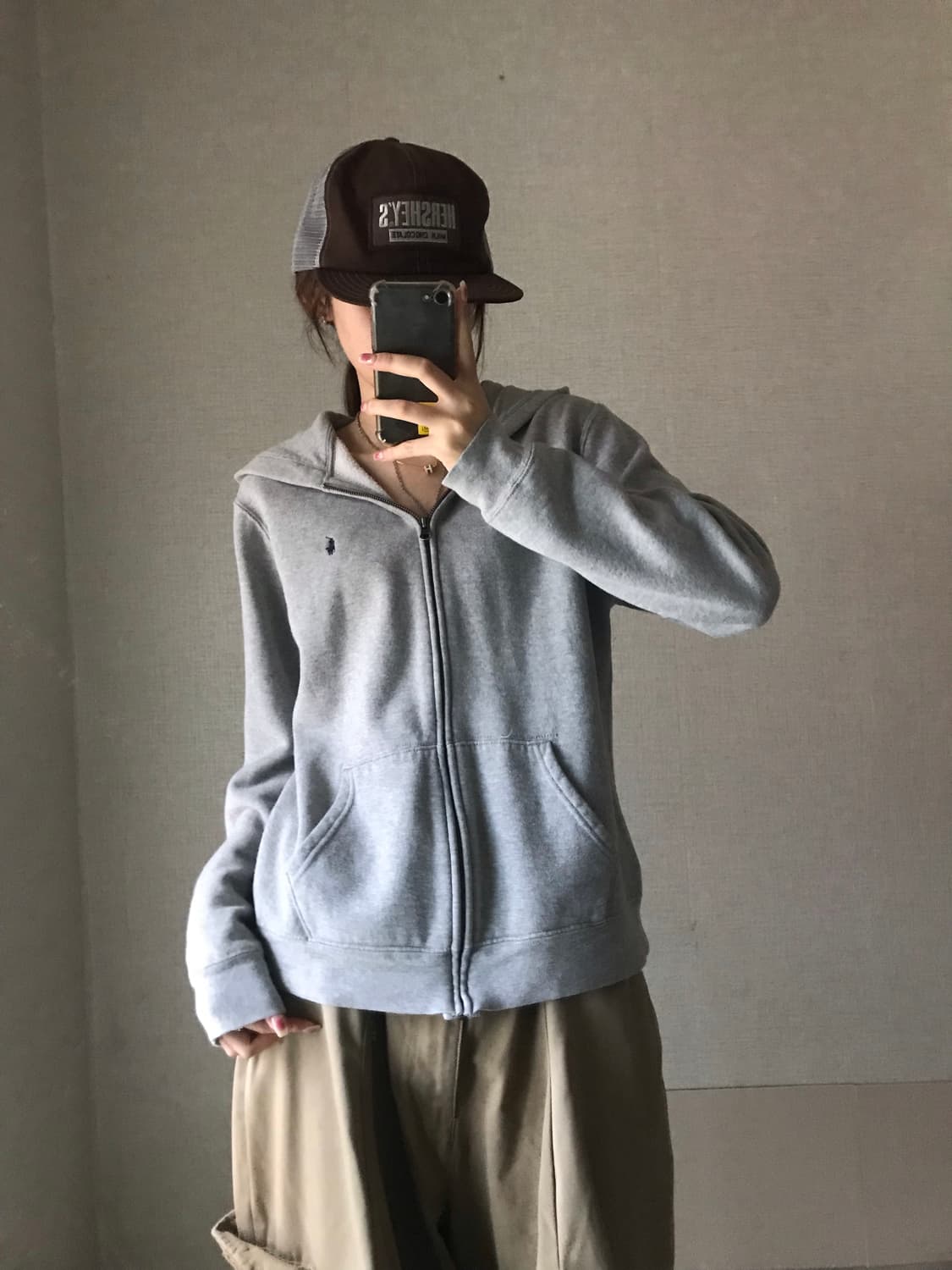 폴로 그레이 후드집업 상품이미지3